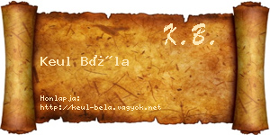 Keul Béla névjegykártya